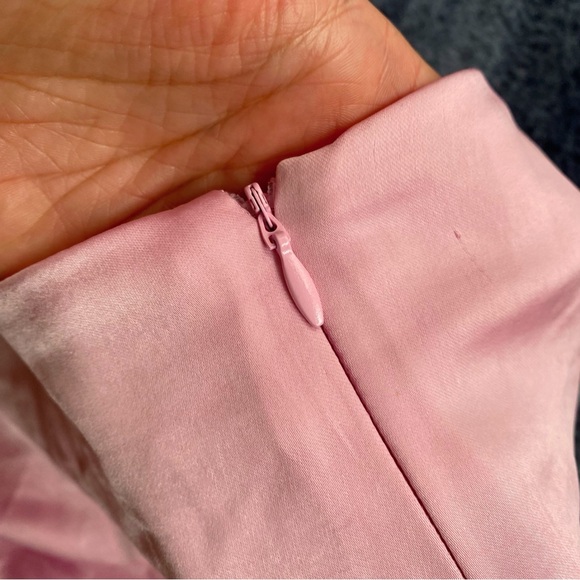 💕 ZARA PINK SATIN SIDE RUCHED SLIT MIDI SKIRT! - Picture 13 of 16